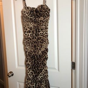 Dolce & Gabbana leopard print cocktail dress